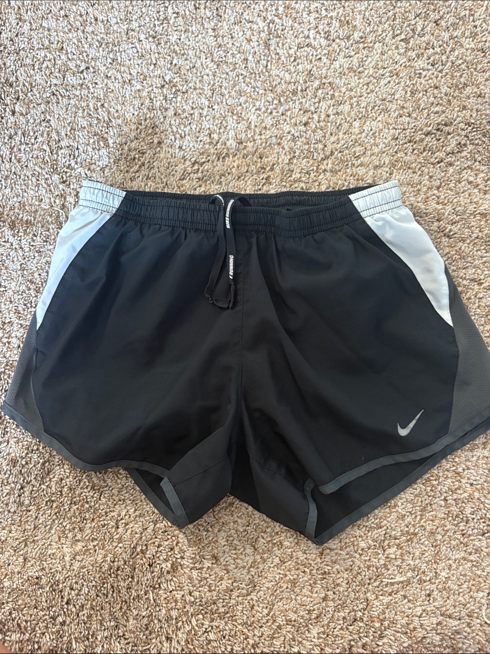 Nike Black Shorts with Light Gray Panels